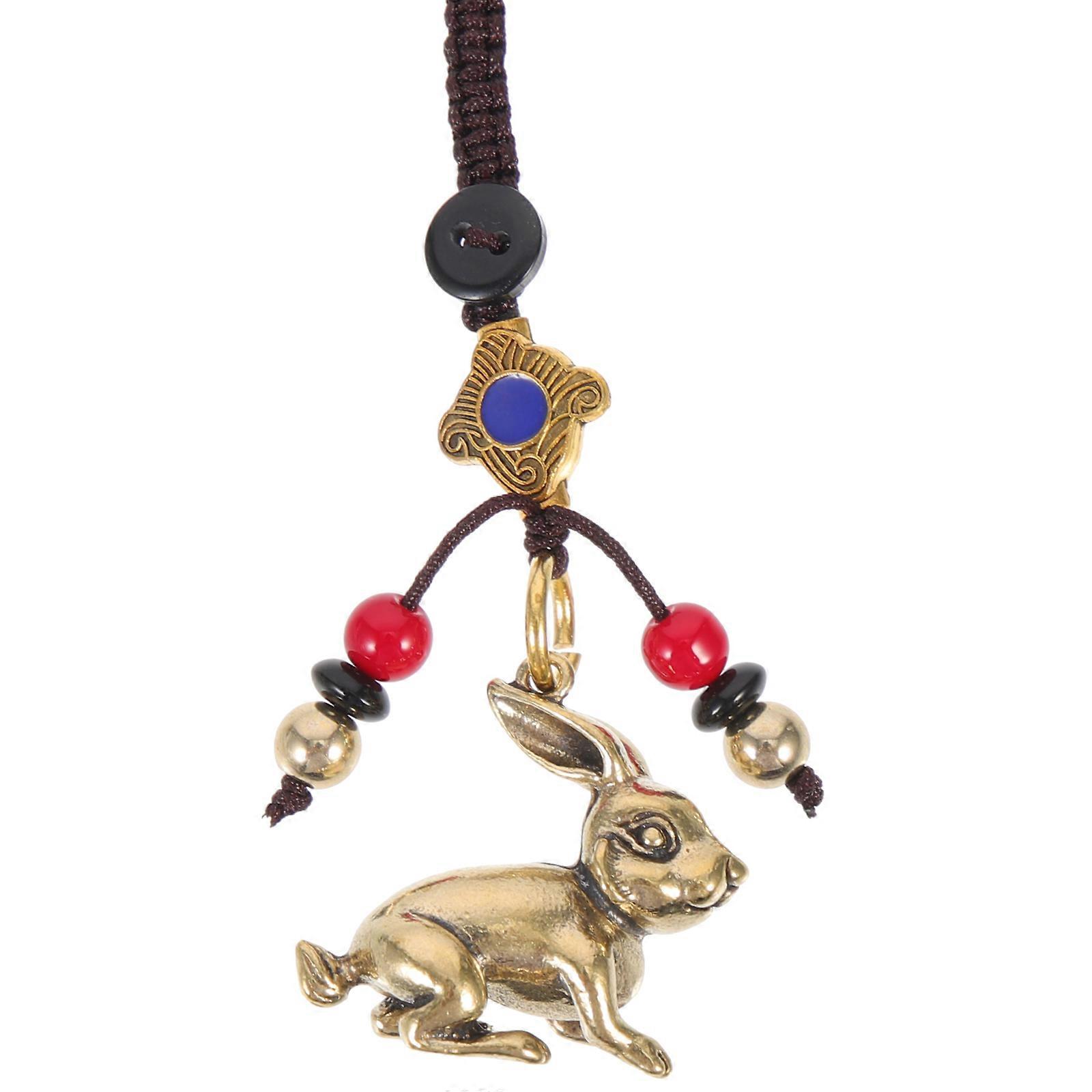 Bag Decoration Charms Cute Rabbit Keychain Pendant Year of the Rabbit Celebration 1Pack