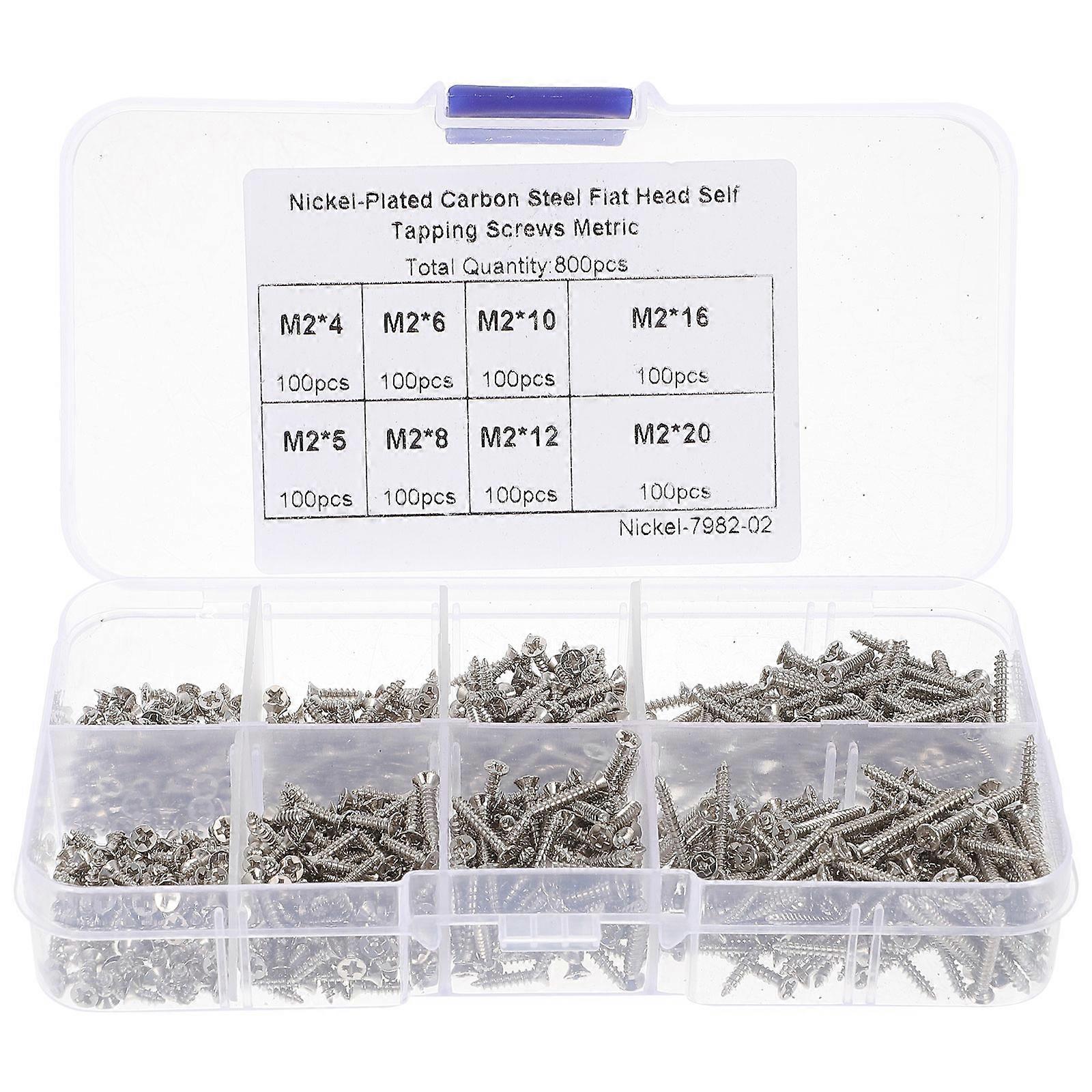 Countersunk Head Self Tapping Screw Set with Storage Box – Standard Cross Groove for Wood, Computer Accessories, SSD, and Motherboard Installation –