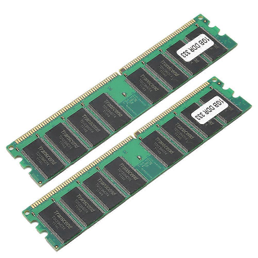 Lot de 2 modules de mémoire DDR 333 MHz PC‑2700, 16 grains recto verso, pour ordinateur AMD