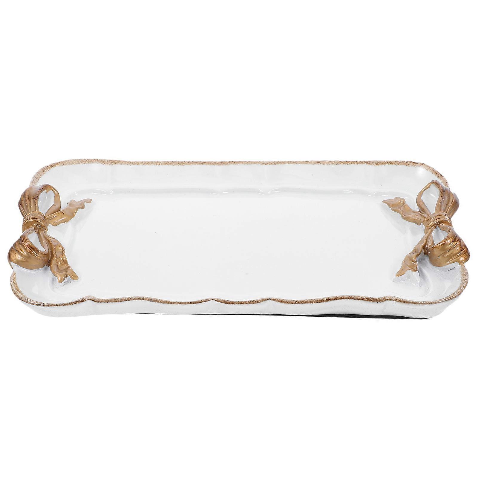 Schale Trinket Tablett Bowknot Form Frischer und eleganter Cafe Dekor Obstteller 1Set