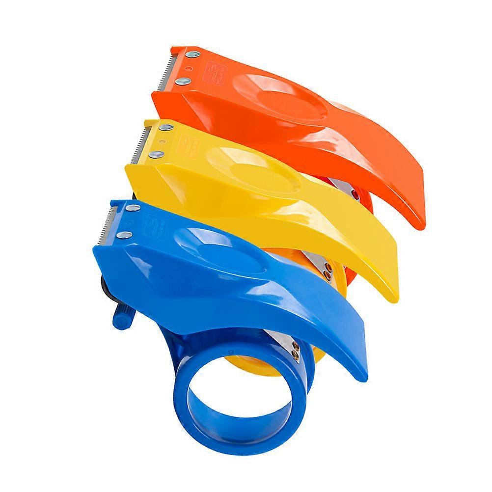 Sealing Tape Dispenser Ergonomic Handheld Tool for Packaging Assorted Color 15.5x11x5.5cm Tape Cutting 3Set