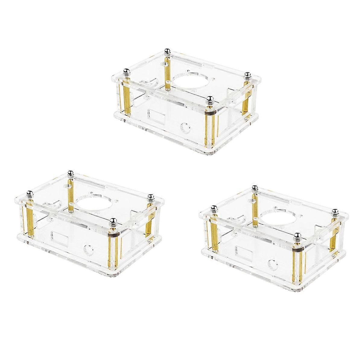 3X for 3 Case Transparent Acrylic Shell Box Protect Enclosure for 3 Without Fan