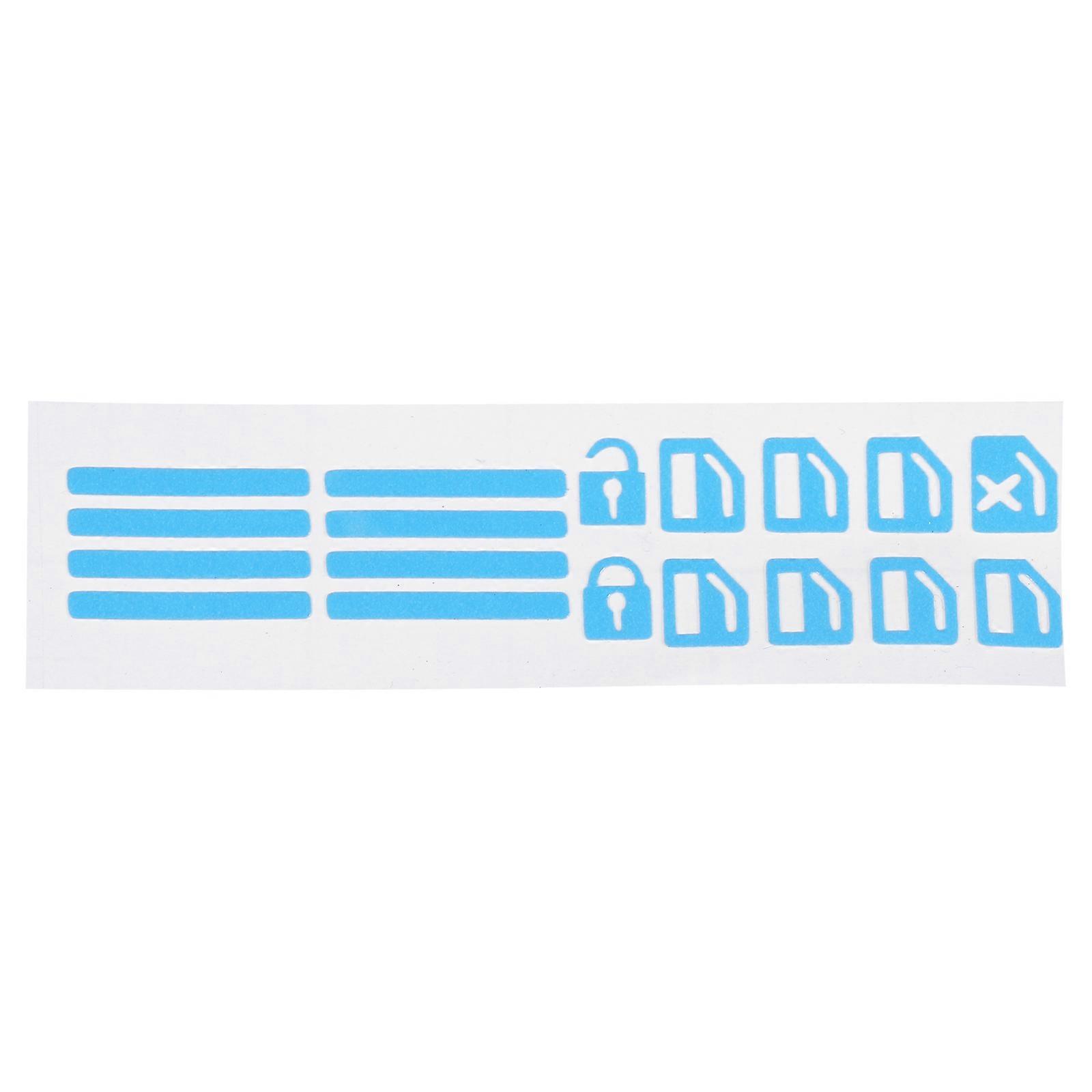 Car Button Sticker Glowing Car Button Sticker Car Door Handle Button Driving At Night Blue 10.5X2.8cm Luminous 1 Sheet