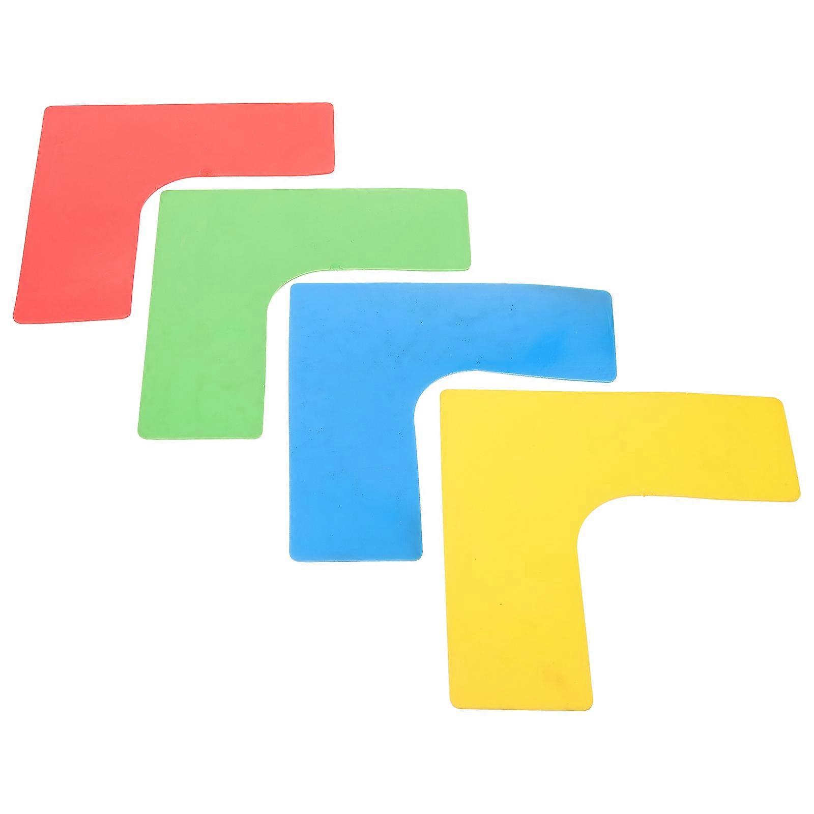 Shape Spot Markers Right Angle Training Signs Sports Assorted Color 19.50X19.50X0.20CM Non-slip 4Set