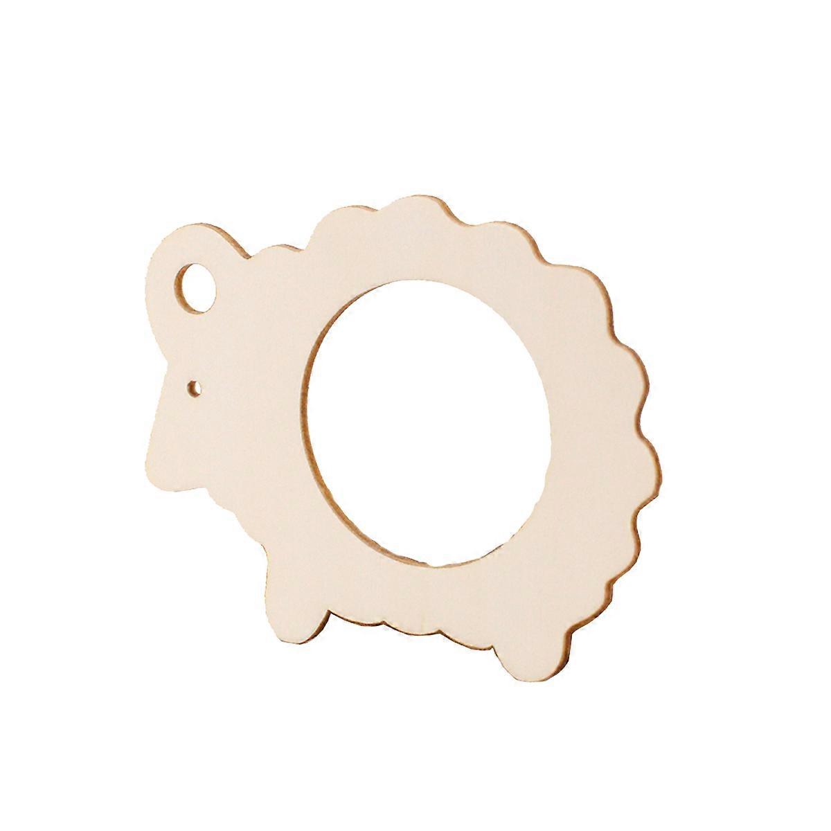 Table Napkins Rings Sheep Shape Wood Dinner Napkin Buckles Khaki 7.5x9.5cm 20Pcs