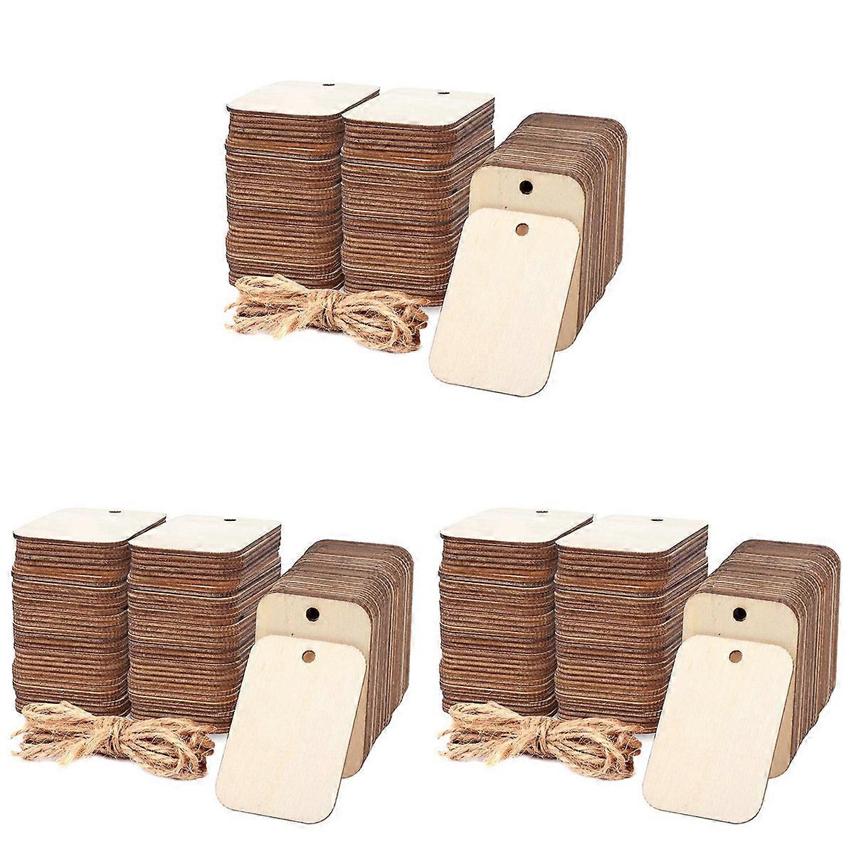 100PCS Blank Squares Wood Pieces for DIY Craft Project Decoration