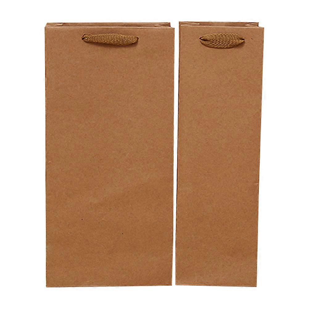 Drinks Paper Storage Bag Logo Kraft Paper Rectangular 35.00X11.00X9.00CM High Tensile Strength 12Set