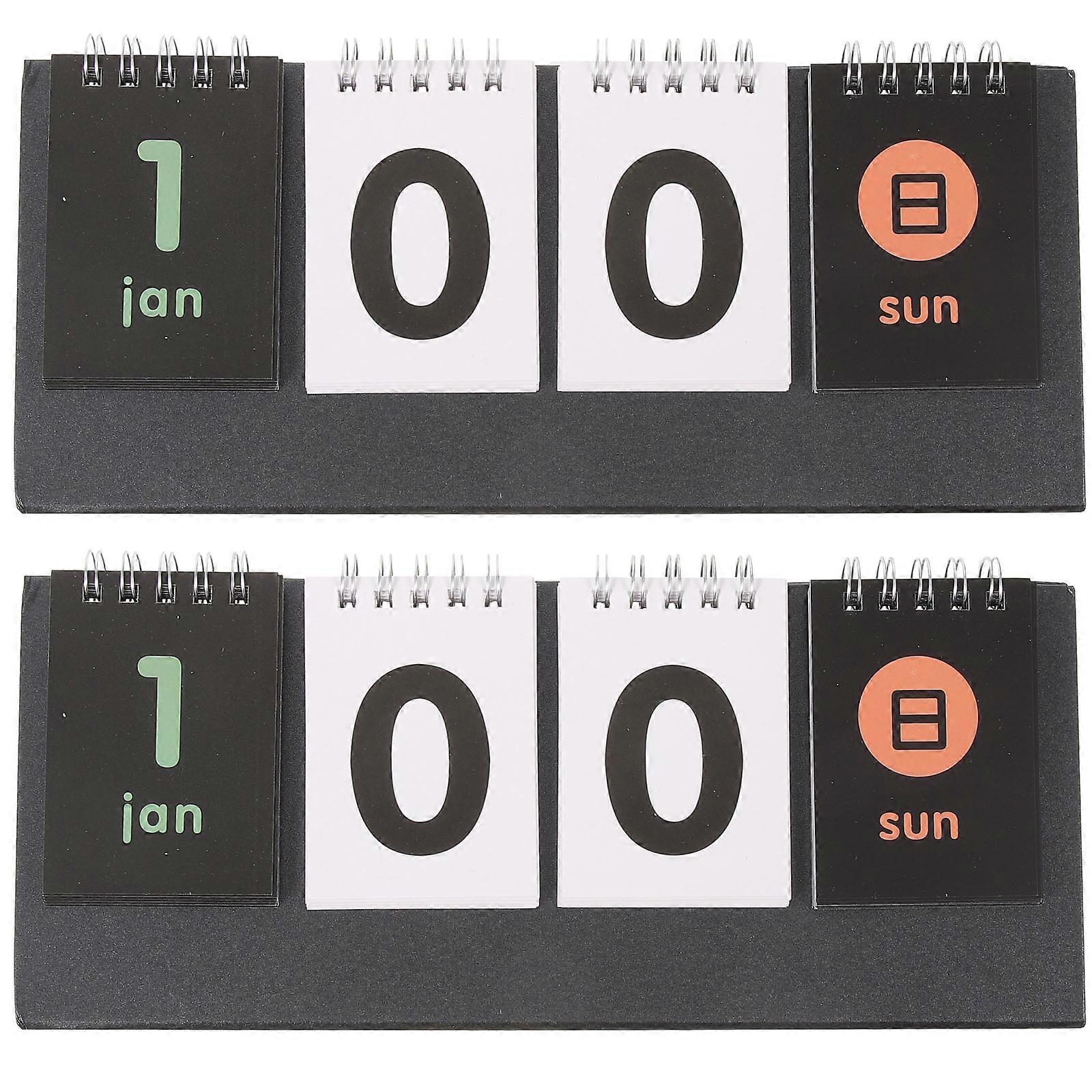 White Paper Desk Calendar for Home Use with Schedule Planner 2Pcs