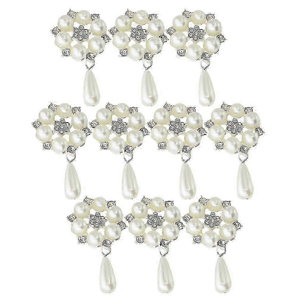 10 Stück Flatback Strass Perle Zierknöpfe