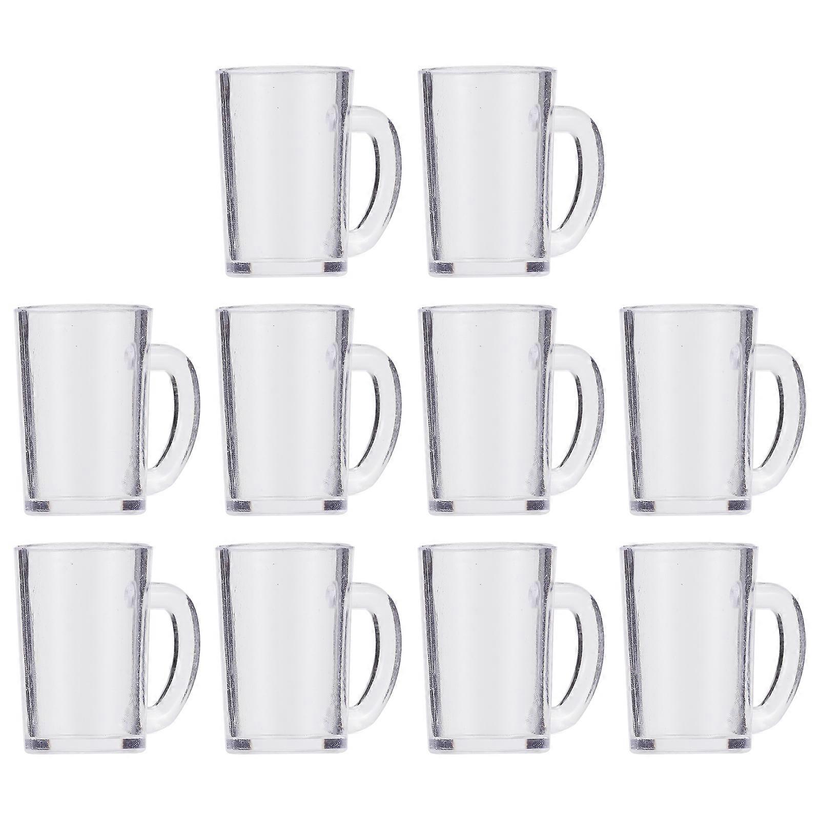 Mini Resin Cup Ornaments Miniature Mugs Transparent Color Tiny Dollhouse Cups Props for Photography 10Pack