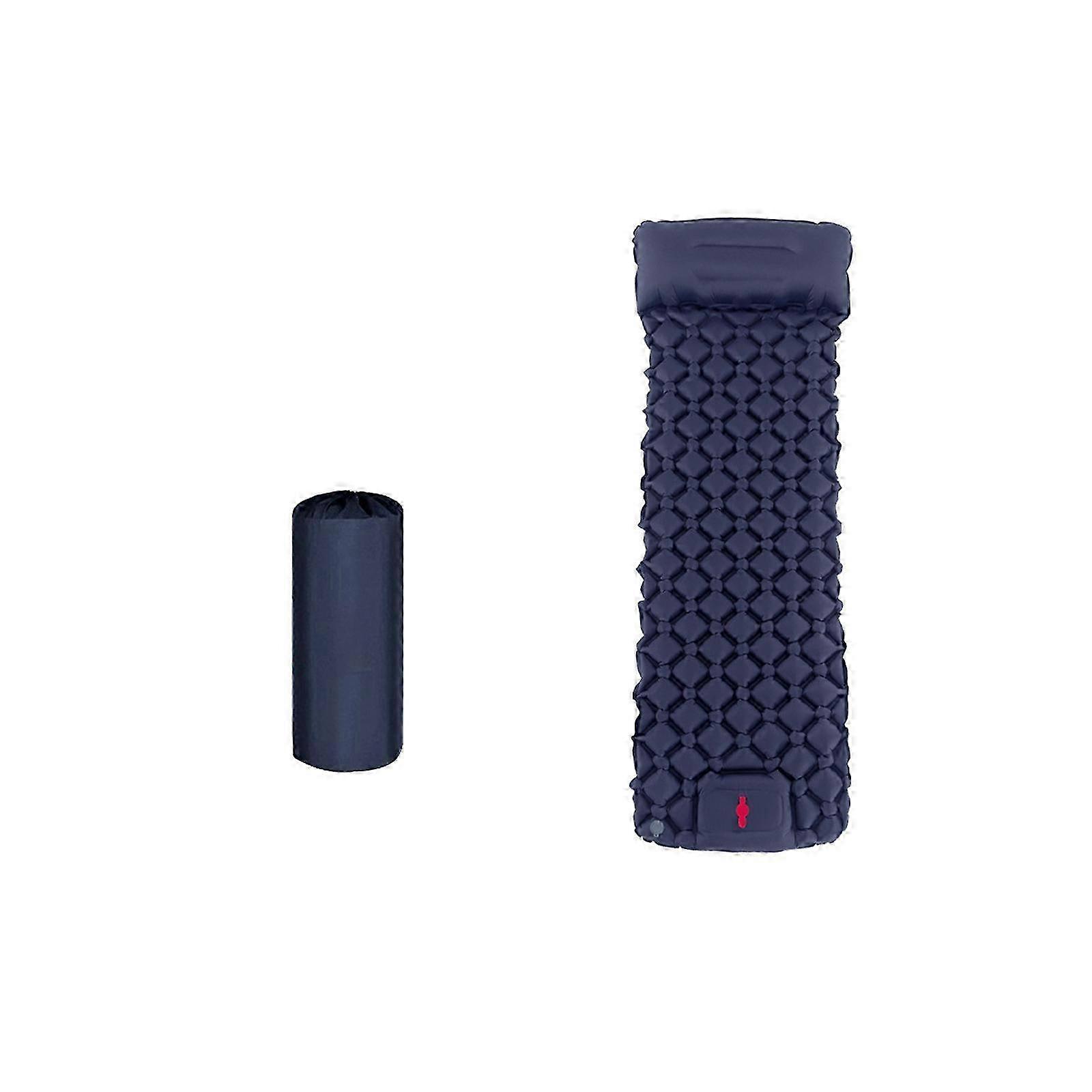 Ultralight Navy Inflatable Sleeping Pad for Camping 75"x23"x3.9" with Built-in Pillow & Pump - Perfect for Backpacking & Hiking
