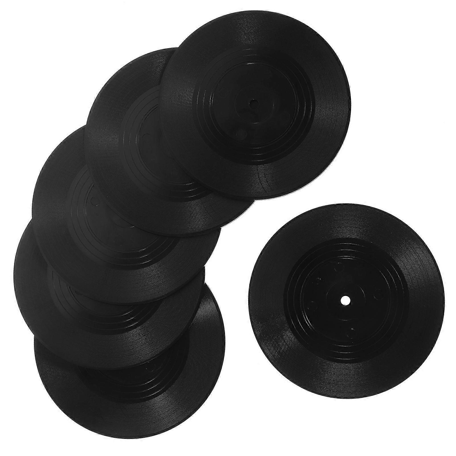 Protective Vinyl Record Cup Pads Use Black 6Pcs