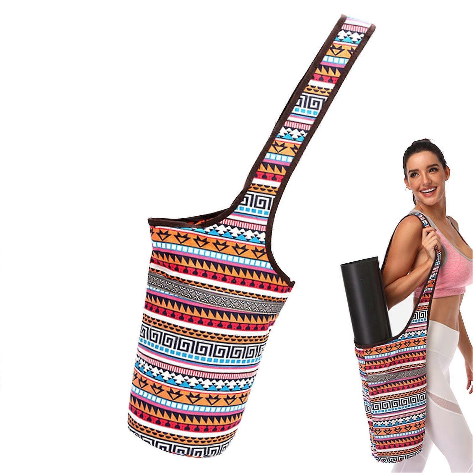 Yoga Mat Bag Carrier - Large Long Yoga Tote with Elastic Shoulder Strap, Multiple Pockets for Men and Women
