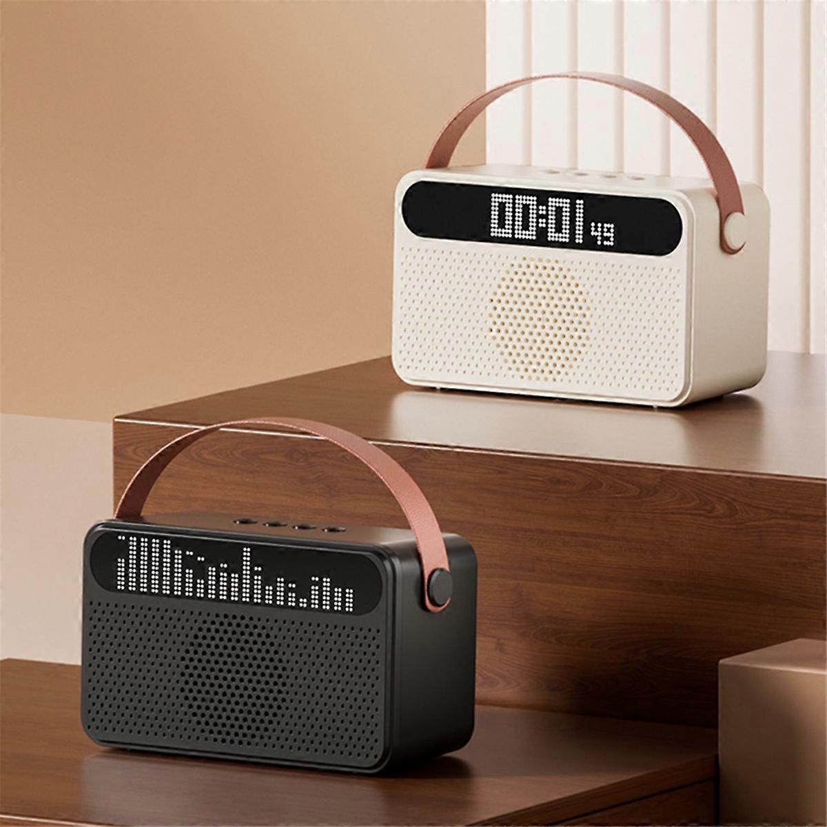 Protable Bluetooth Speaker with Lyrics Display Speaker Home Ktv Bluetooth Speaker USB Audio Subwoofer Speaker Black