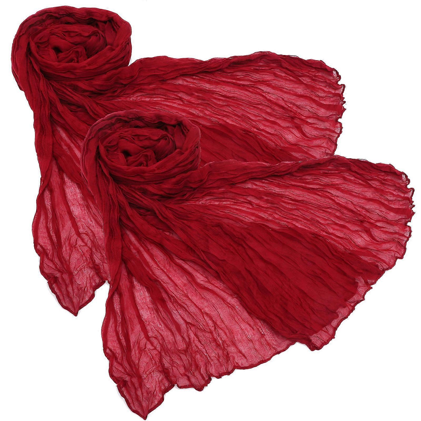 Boho Gauze Table Runner Wedding Party Rustic Style Decorative Red 300X90cm Polyester 2Pcs