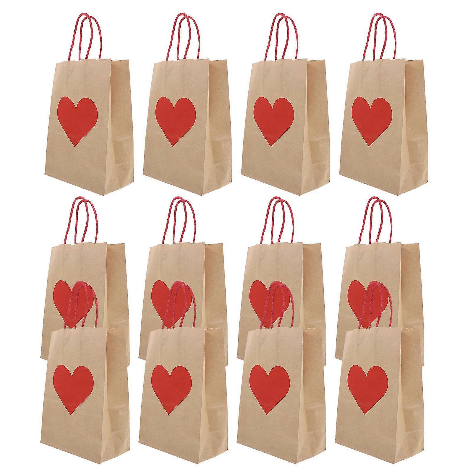 Grocery Bags Heart Paper Bags For Kids Valentines Birthday Parties .00X15.00X8.00CM Candy Packaging 12Pcs