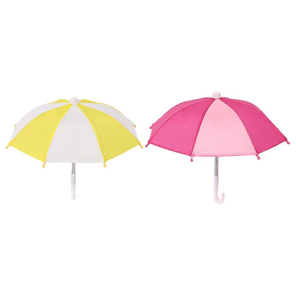 Mini Umbrella Prop Small Umbrellas Toy Decoration Assorted Color 2Pcs