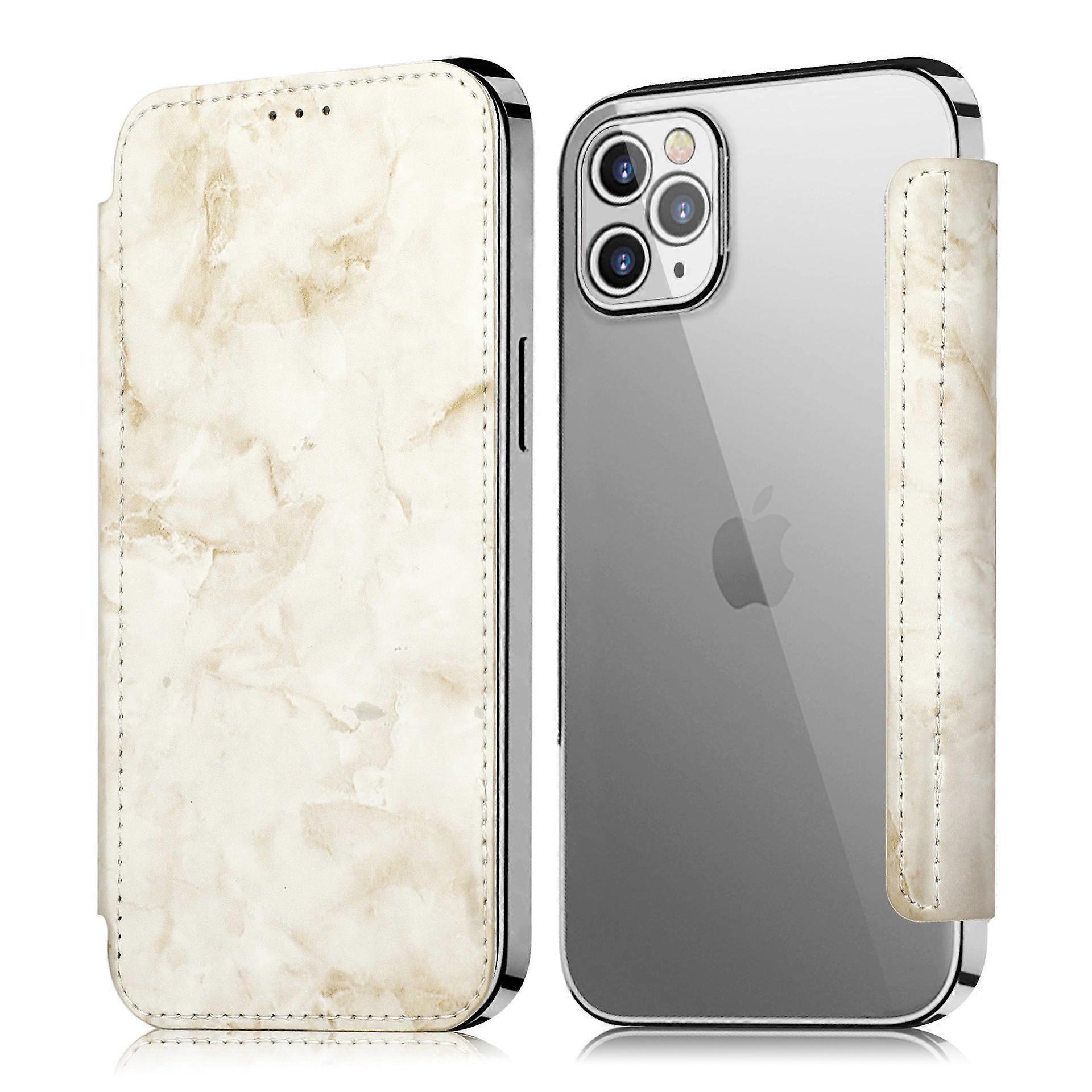 Case For Iphone 14 Pro Silver Seliver Marble Electroplating Pu Leather Soft