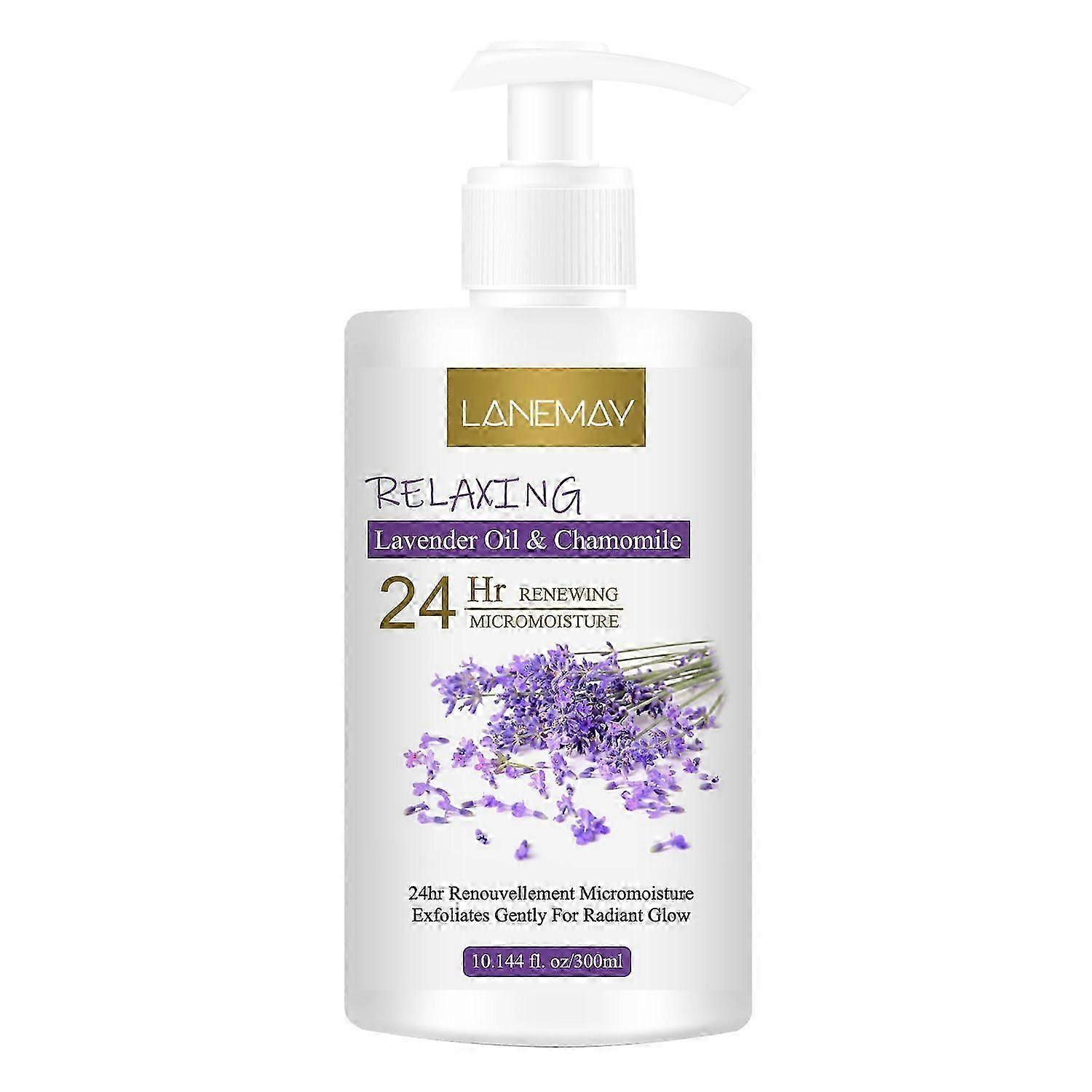 Lavender & Chamomile Relaxing Body Wash, 24HR Micromoisture Renewal with Gentle Exfoliation for Radiant Skin