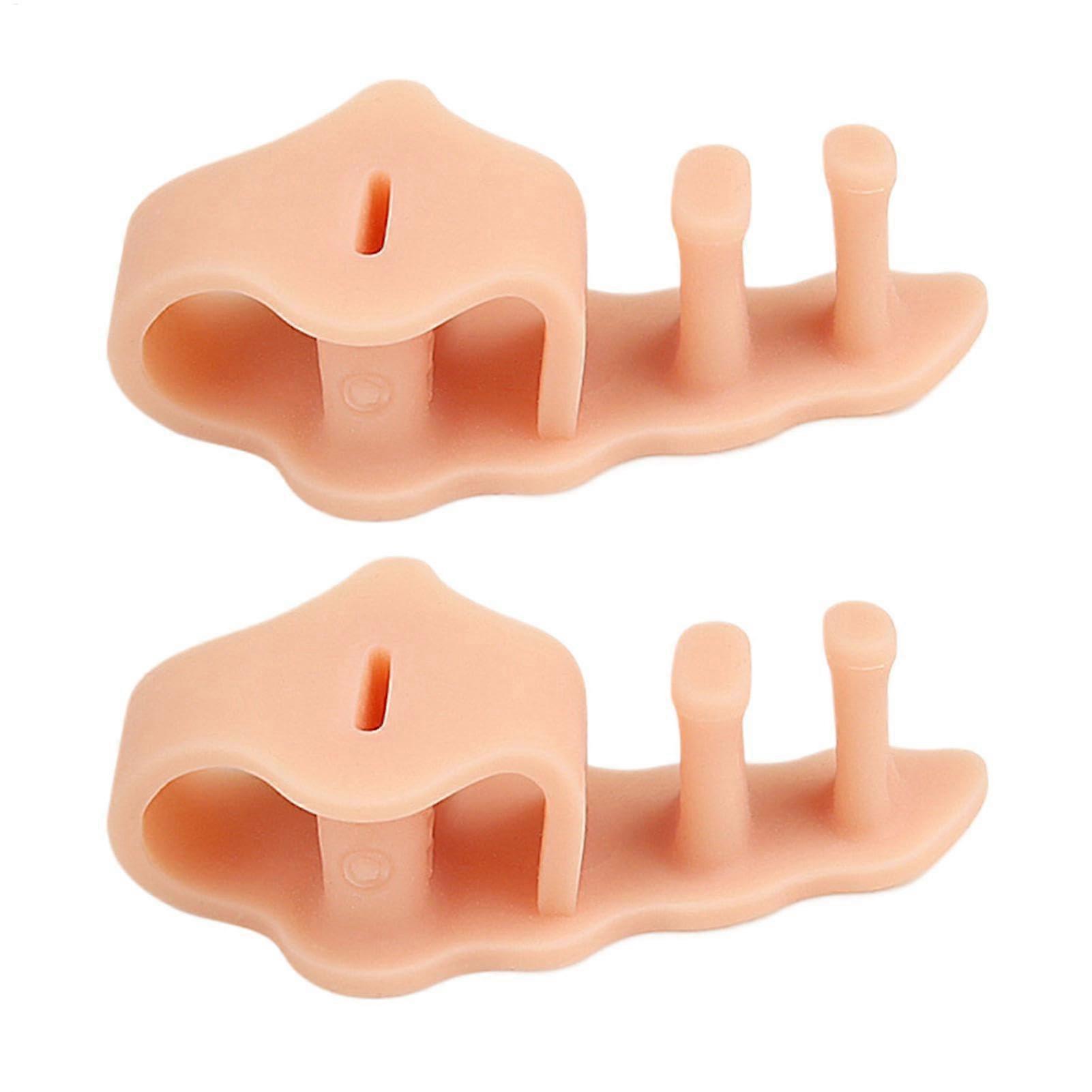 Toe separators, 2 loops soft toe spreaders, reusable toe sleeves foot corrector