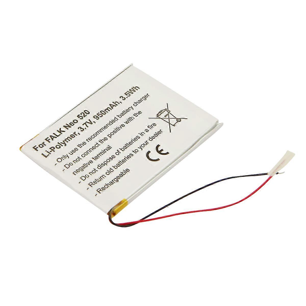 适用于 FALK Neo 520 锂聚合物 3.7V 950mAh 3.5Wh 的 GPS 电池，白色