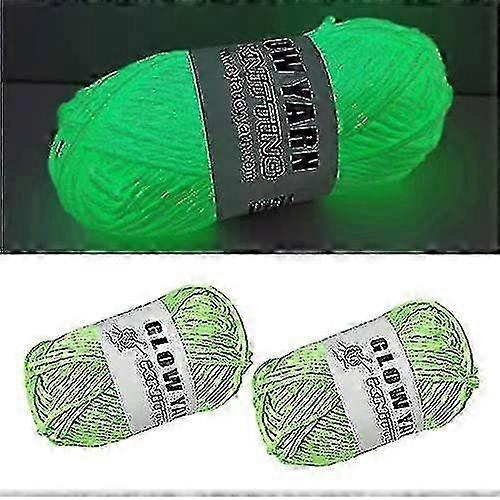 2 Rolls Glow In The Dark Yarn for Crochet, Fluorescent Soft Yarn for Knitting and Crocheting