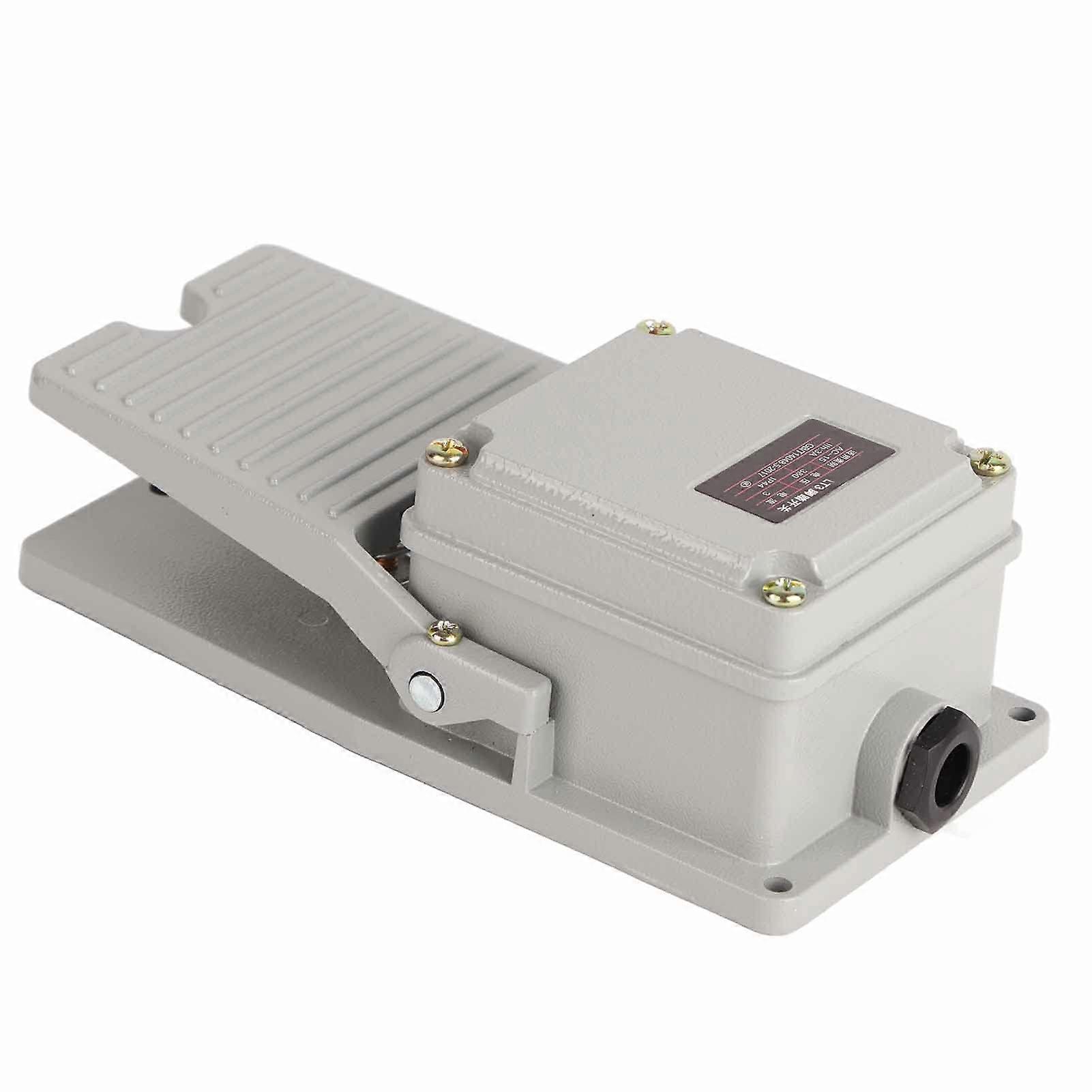 Aluminum shell foot switch, momentary pedal with silver contacts, nonslip texture for medical instruments, textile equipment, welding machines