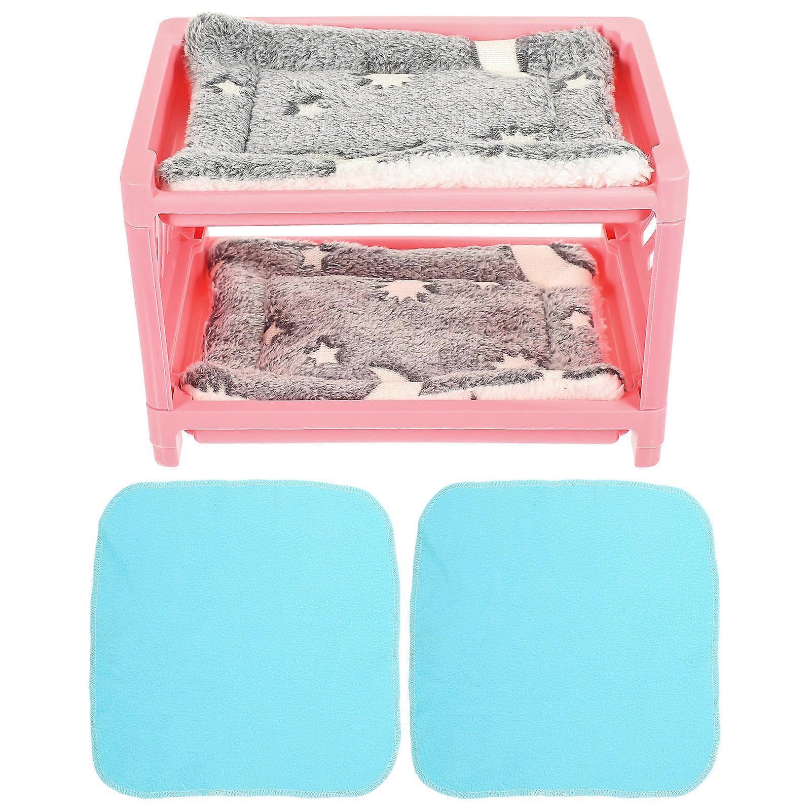 Hamster Hideaway Toys Double-Layer Design For Small Pets Pink 9.3×5.9×6.1in Set