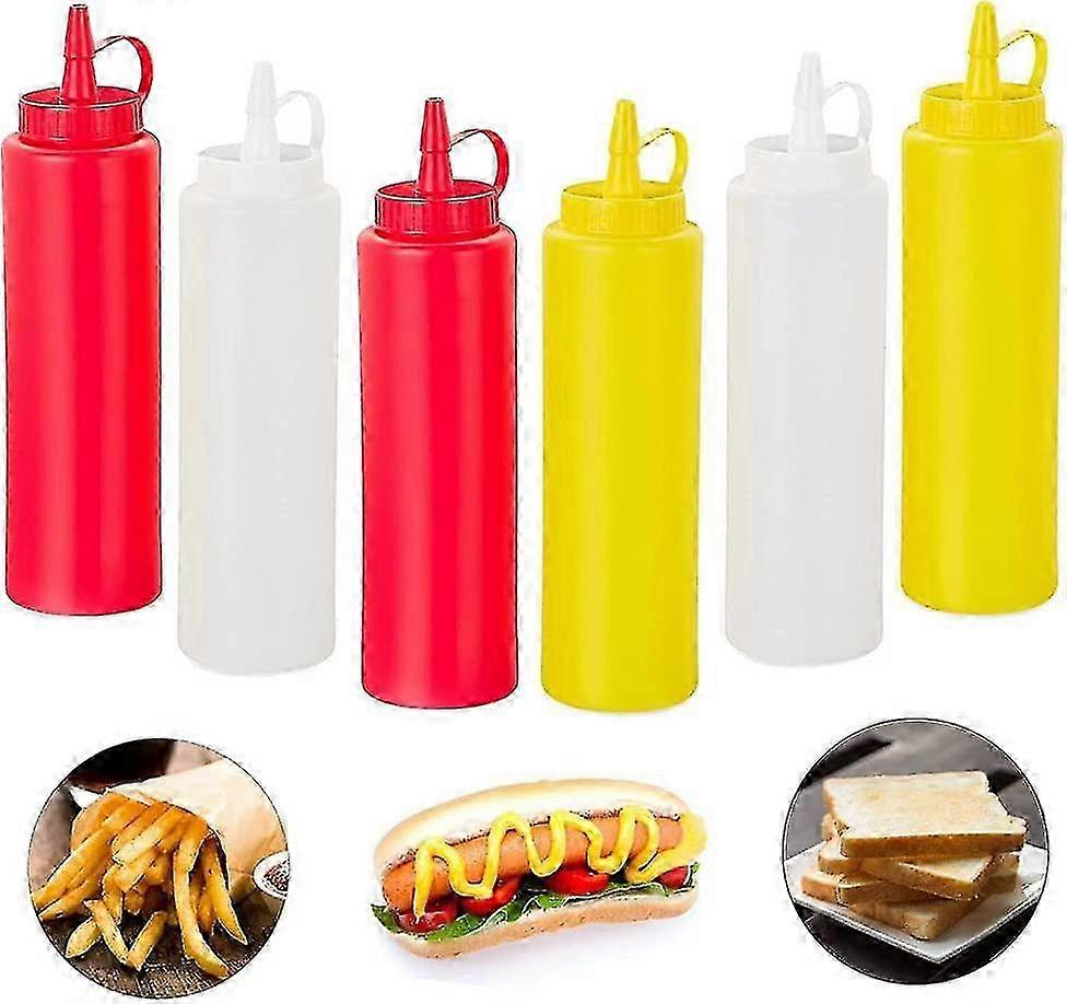 Condiment bottle with cap squeeze type 250ml plastic bottle suitable for mustard, condiments