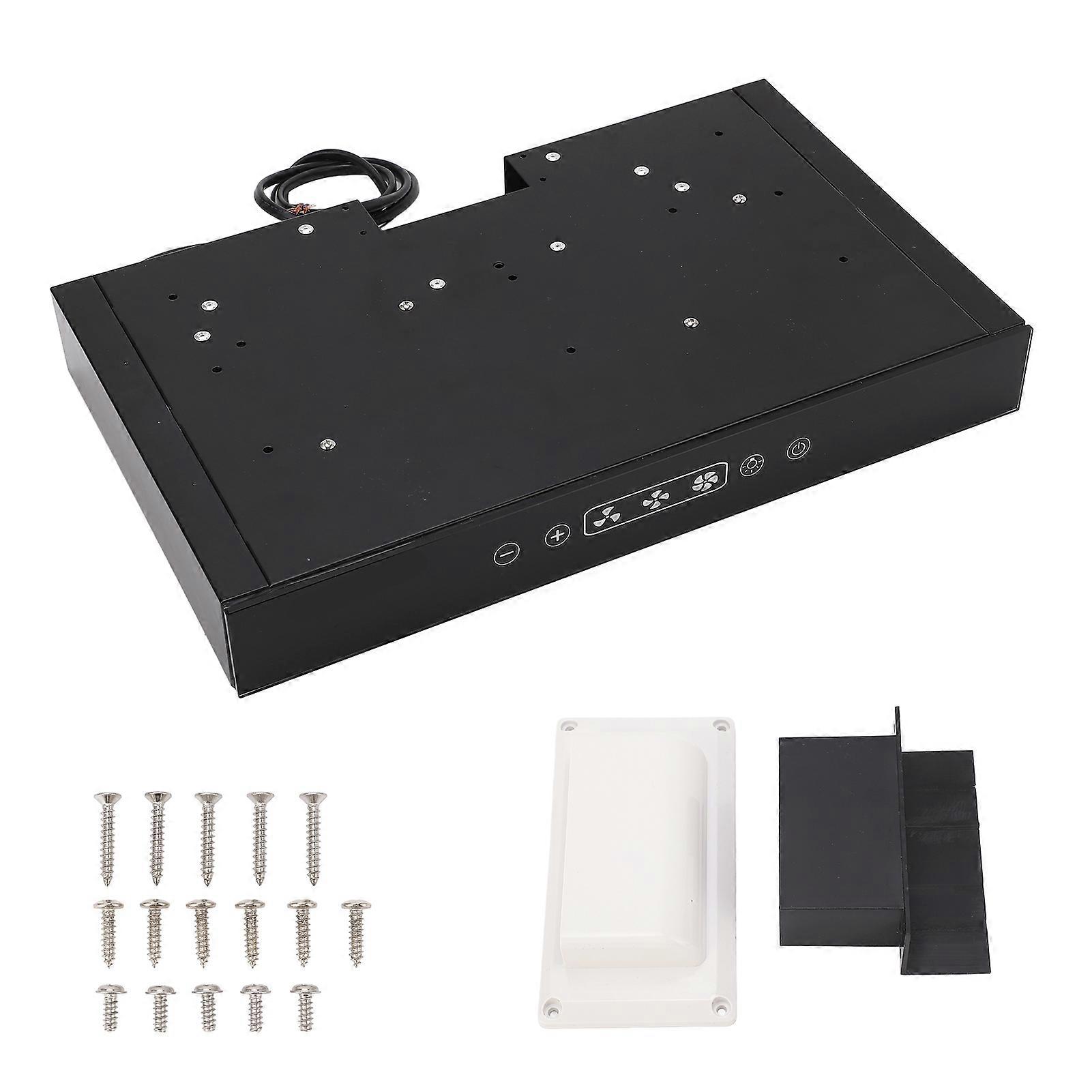 12V Cooking Range Hood 3 Speed Adjustable with Touchable Screen LED Light for RV Camper Kitchen