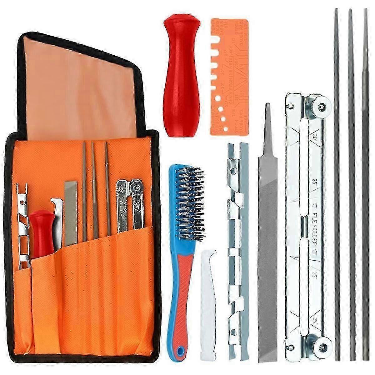 Saw Chain File Set 4.0/4.8/5.5 mm Sharpening Set Saw Chain File Set File Set File Kit for Sharpenin JN
