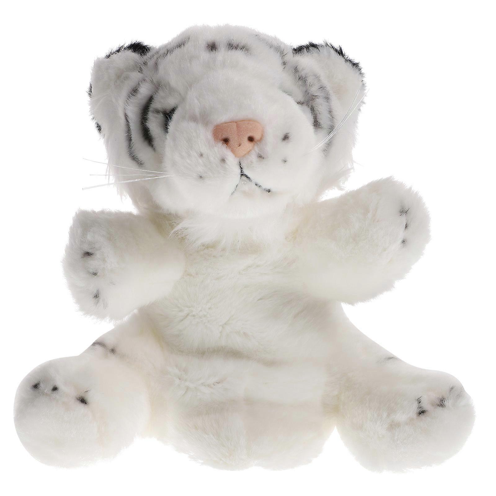 Cute Stuffed Hand Puppet Tiger Shape For Children Home Use Plush And Pp Cotton Material Interactive Toy 1Pack