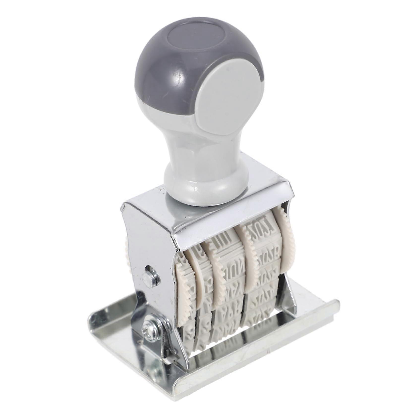 Date Roll Stamp - Portable Retro Handle Daily Date Stamp with Month and Number Functions, Ideal for Office and Craft Use