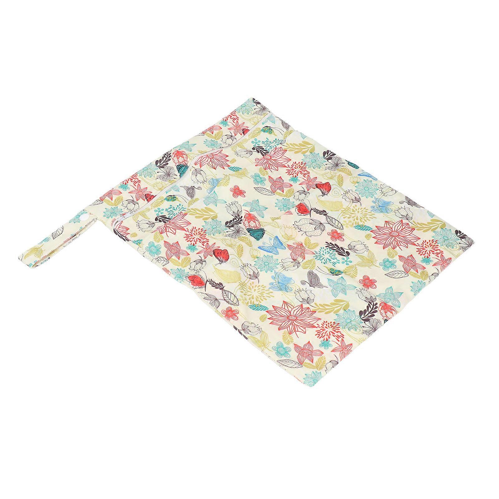 Wet Dry Bag Waterproof Wet Dry Separation Diaper Bag Small Stroller Hanging Bag with Two Zippers for Baby T05