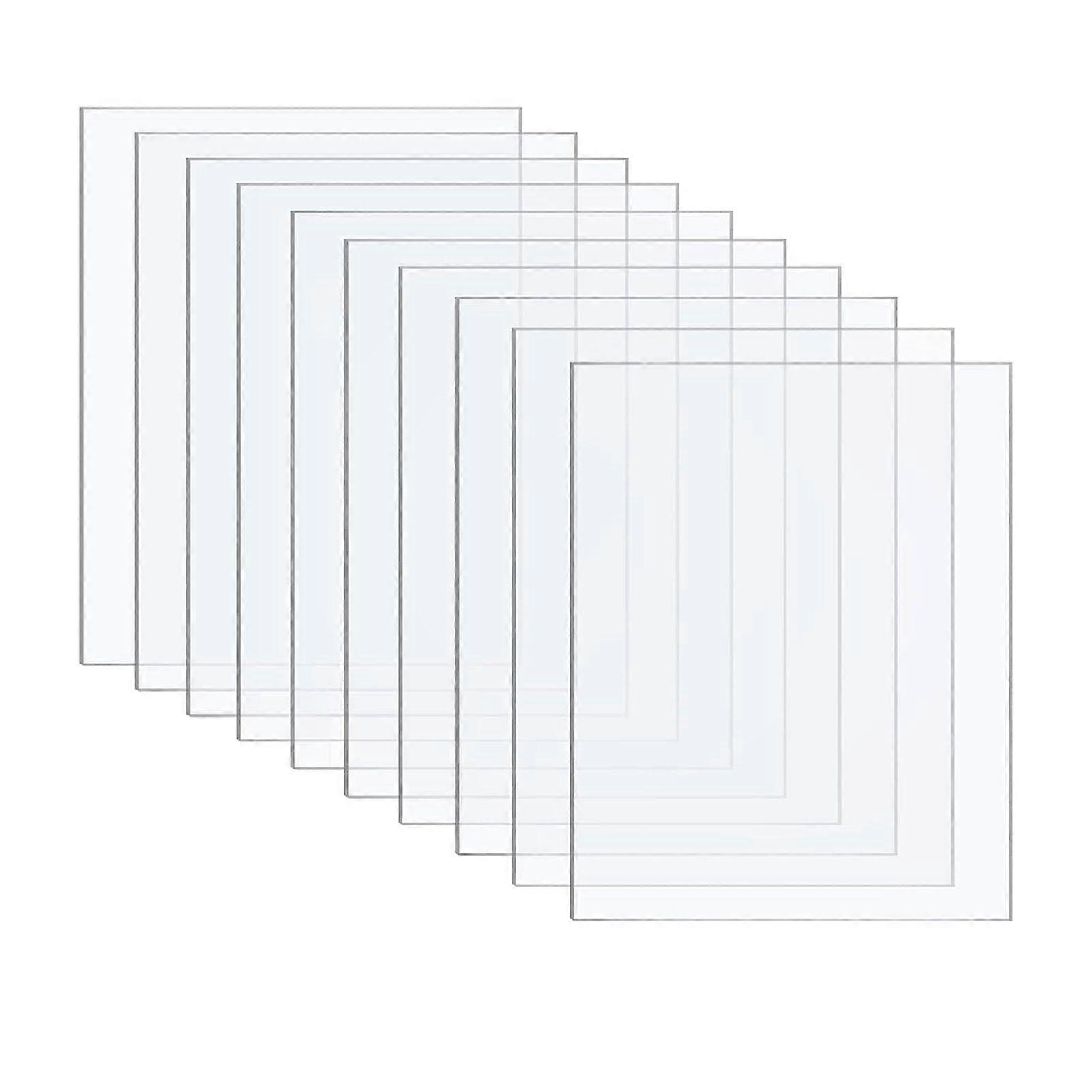 10PCS Acrylic Plates Super Transparent Durable Sheets Burr Edge Smooth and Soft for Displaying Collectibles, 50mm x 100mm x 3mm