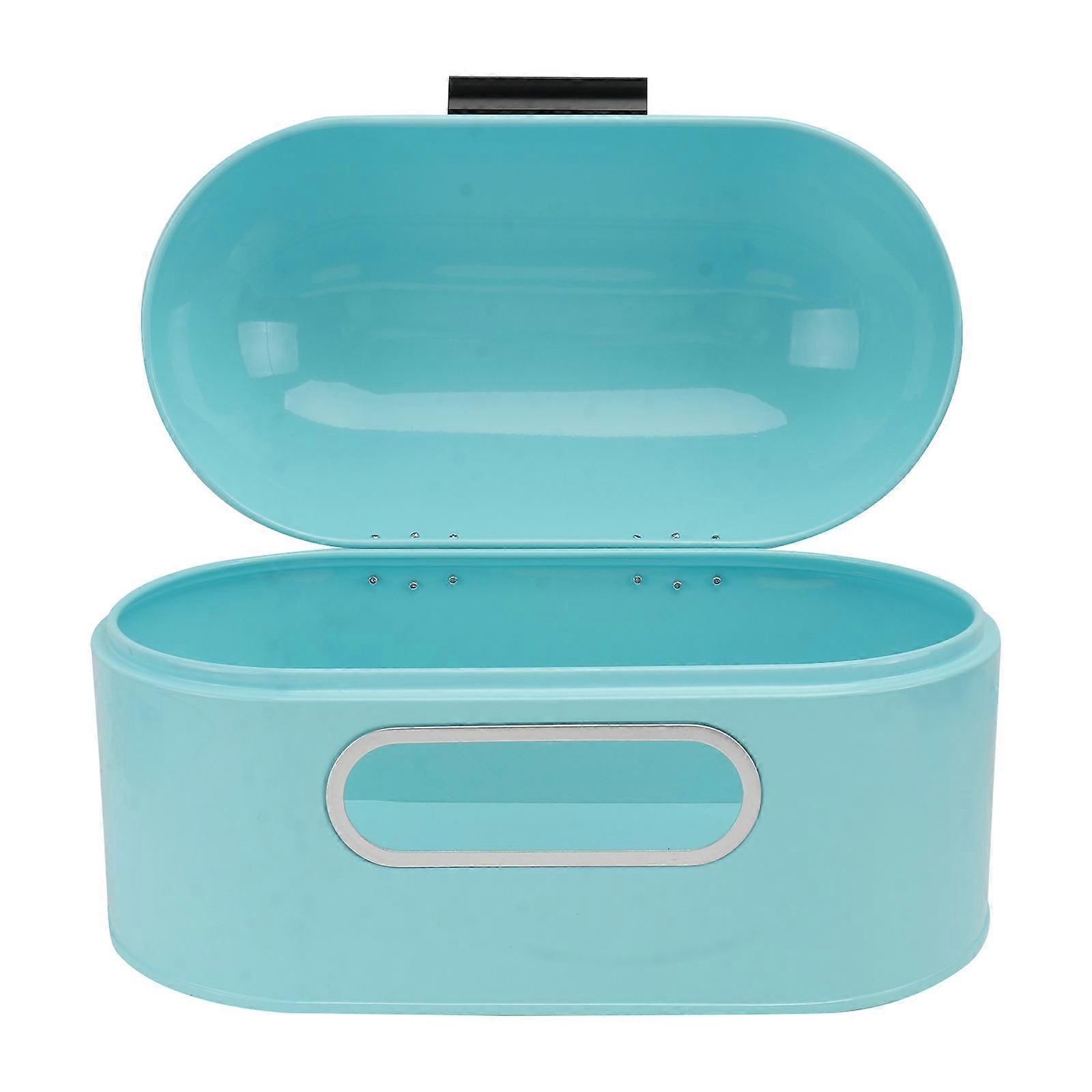 Kitchen Bread Bin Sky-Blue Rectangular Storage Home Coffee Shop 33.5x20cm 1Pack