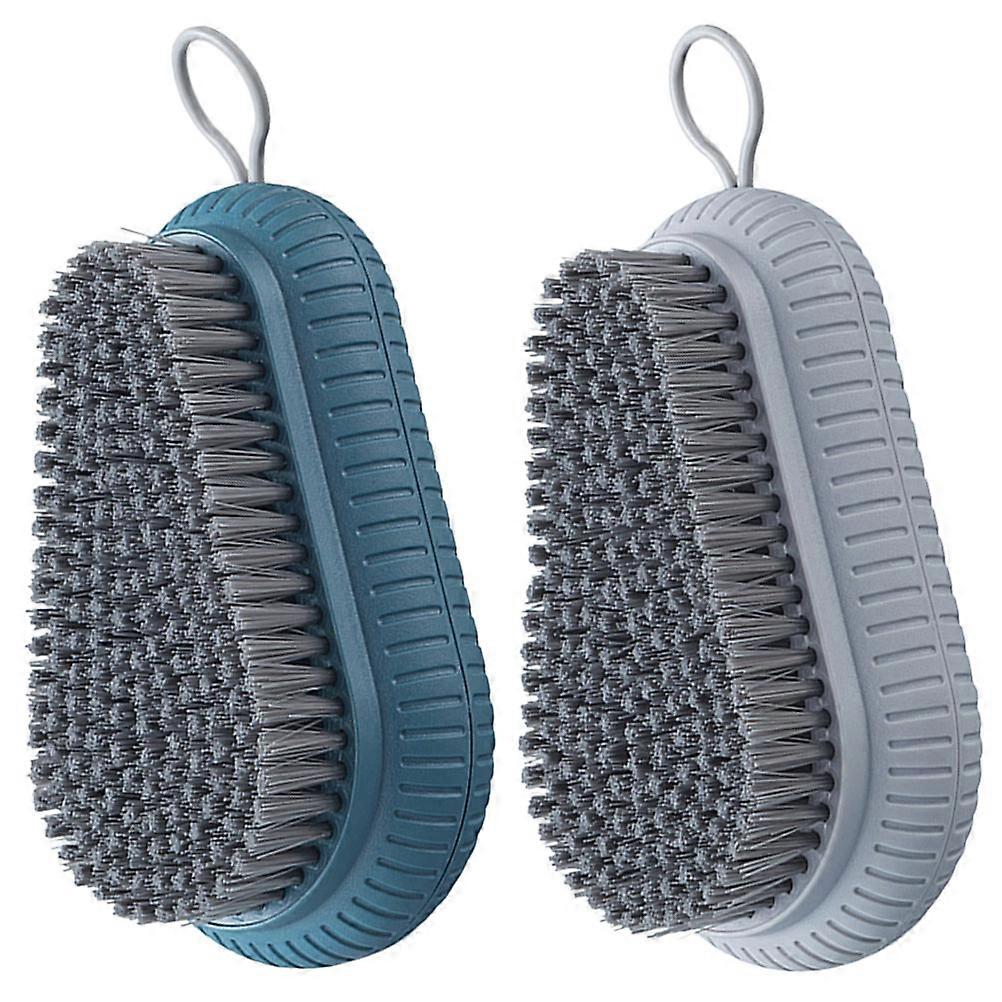 2pcs Reusable Nail Brush for Fingernails, Hands & Feet – Soft Bristles Deep Cleaning Tool – Grey