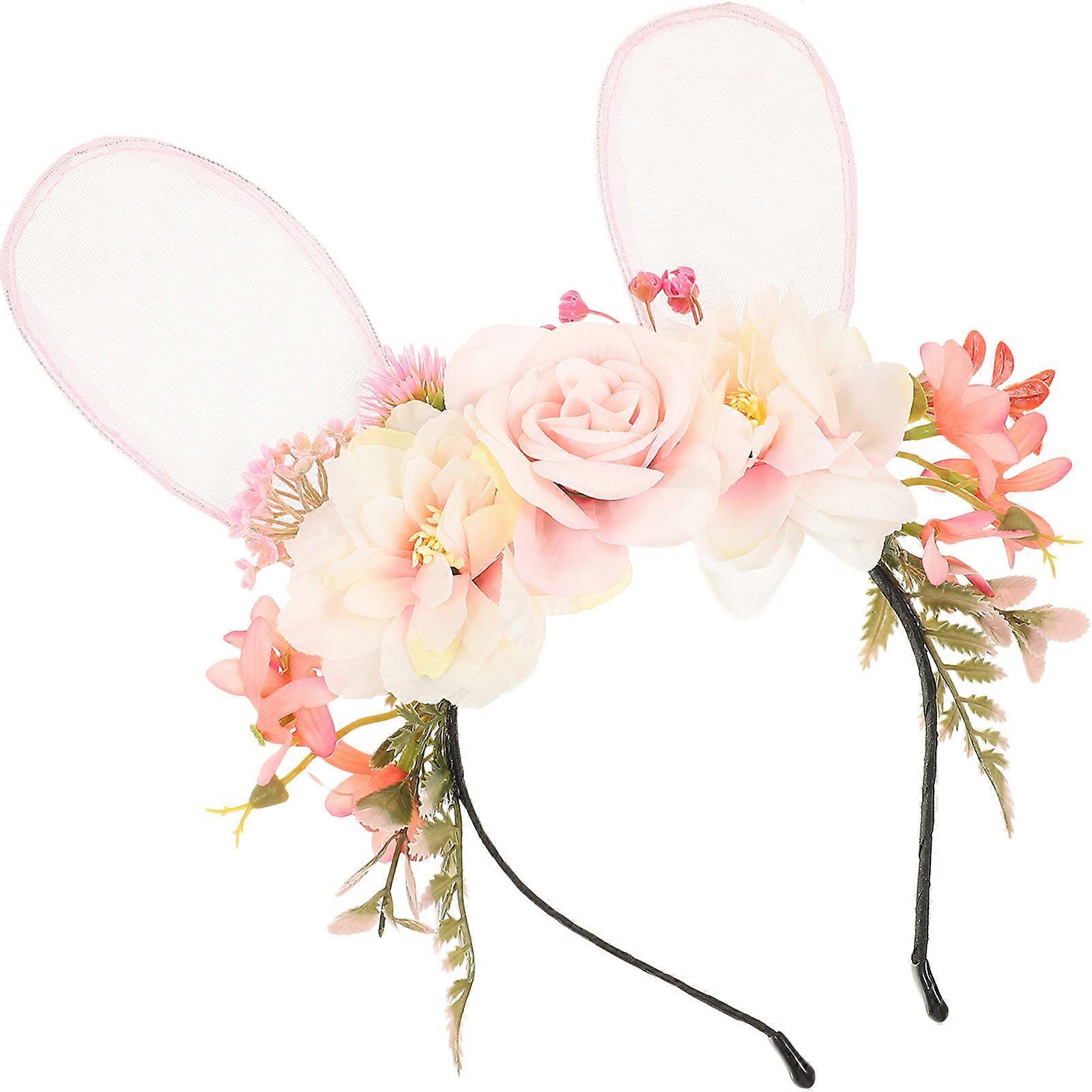 Rabbit Ear Headband Soft Cartoon Animal Accessory Children Stage Performances Velvet Material Design 1Pack