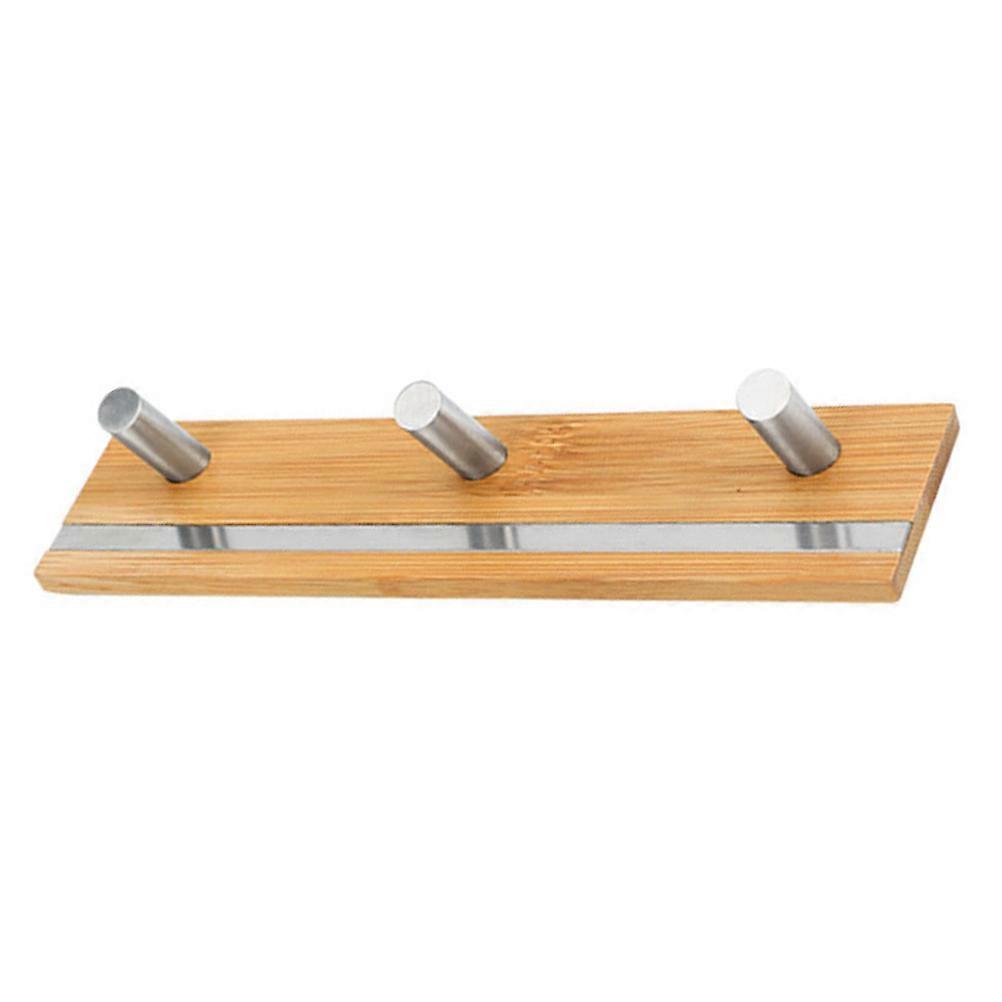 Hanging Clothes Hook Multi-Purpose Towel Hat Rail Rack Hanger with 3 Heavy Duty Hooks Beige 18.00X4.50X3.40CM Waterproof Organize Bags 1Pack