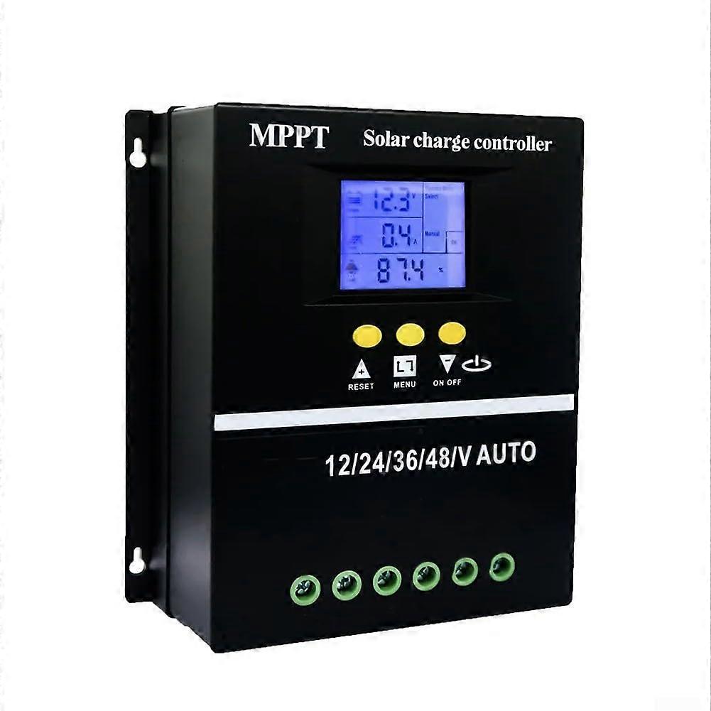 100A Solar Charge Controller with Large LCD, Automatic Voltage Detection, Dual USB Ports for Battery Protection