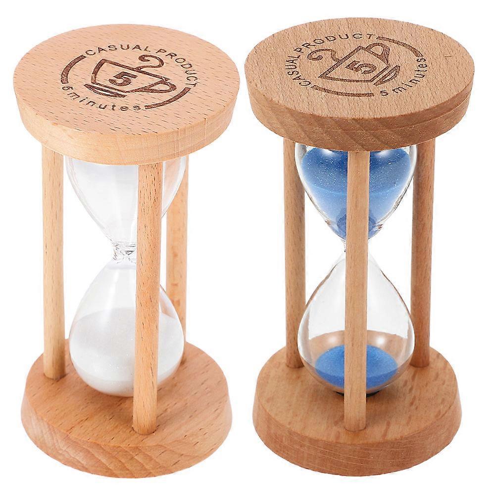 2pcs Creative Wooden Hourglass Timers for Household & Office Use – , Accurate Sand Timer for Timekeeping & Minimalist Decor