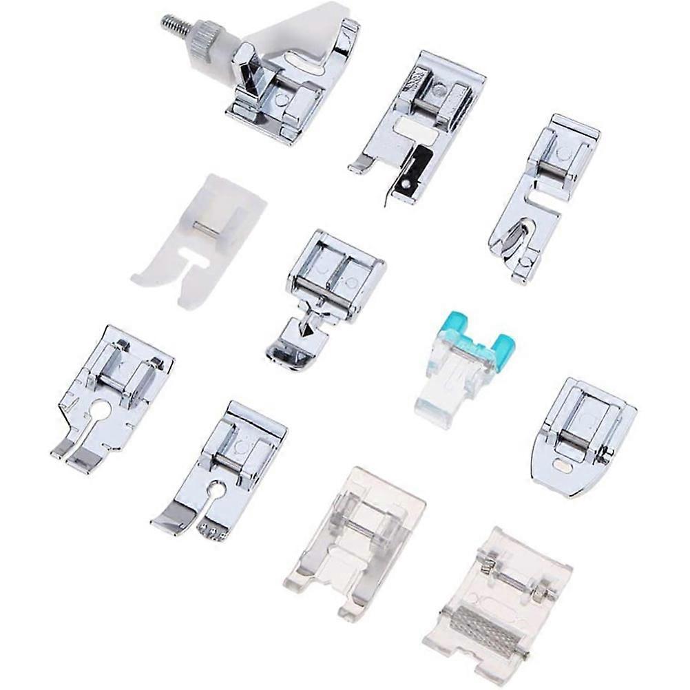 1 Set 11 Pcs Sewing Machine Foot Accessories Multifunctional Knitting Tools for Home (Silver)