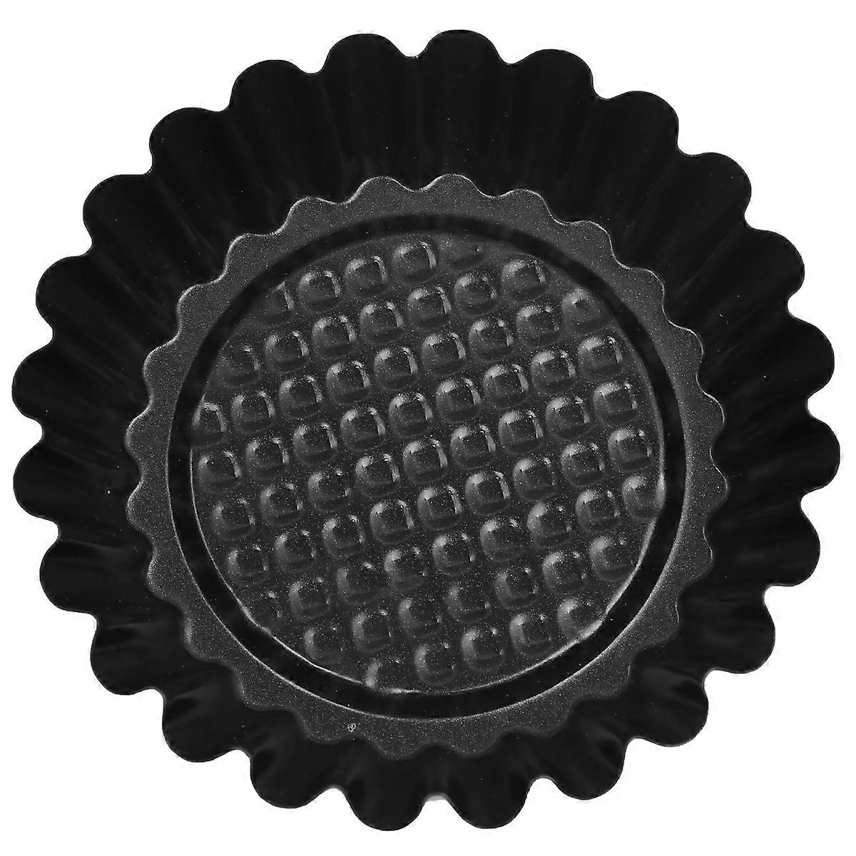 Egg Tarts Mold 12Pcs Black Baking Tool for Kitchen Use with Non-Stick Surface