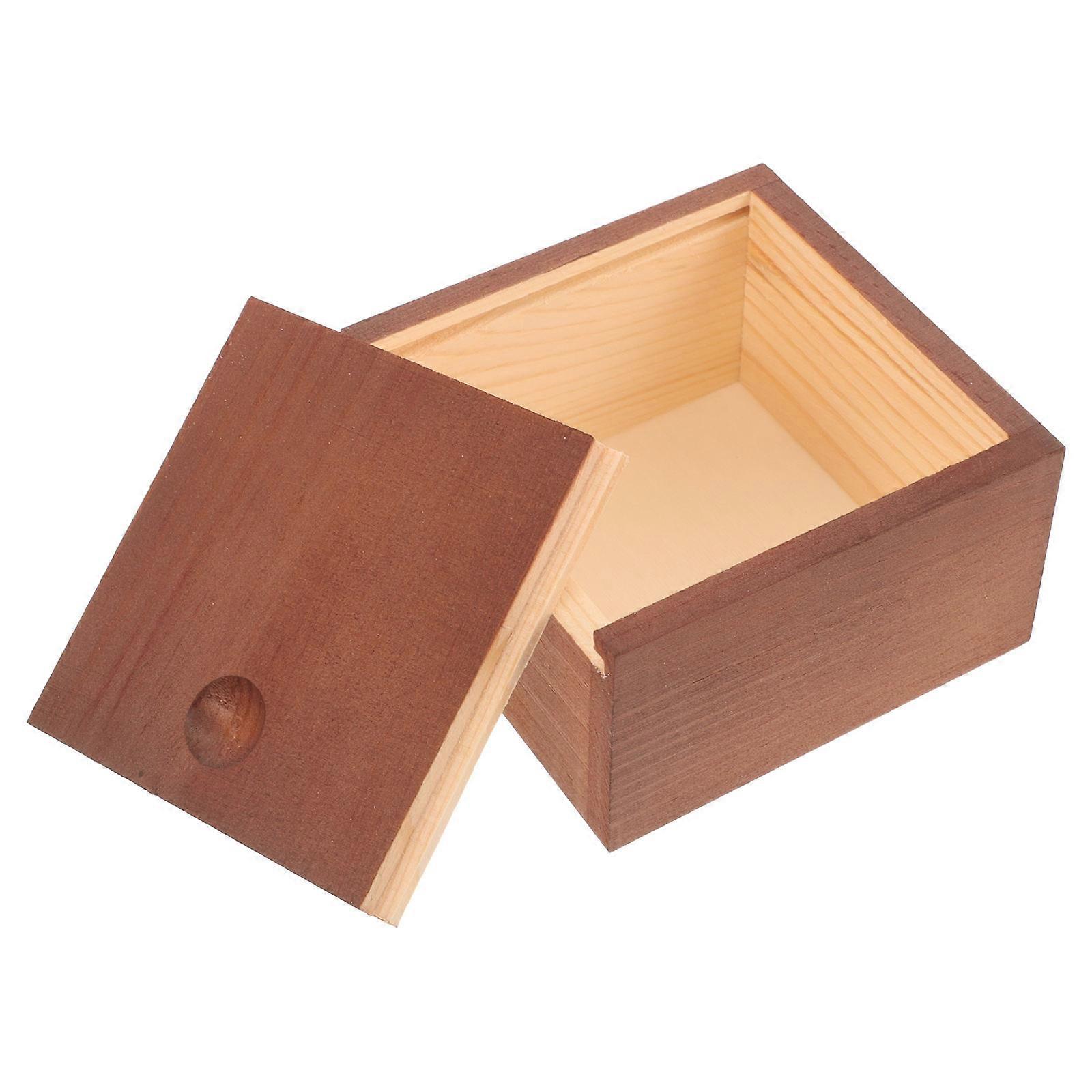 Wood Boxes For Storage Multi-Functional Protection Handmade Soap Container Rectangular Design Home Decor 3.5×3.5×2in 1Set