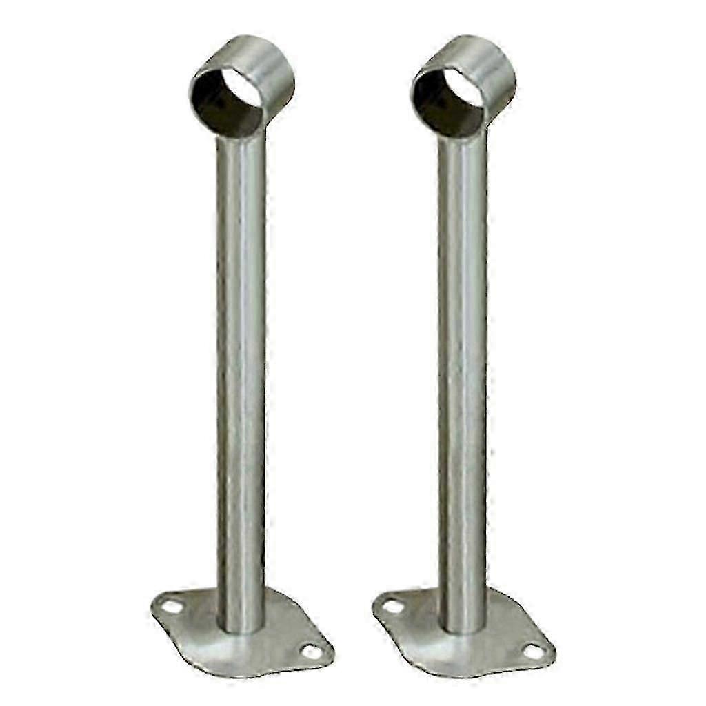 2025 2pcs Stainless Steel Wardrobe Lever Rod Holder Socket Bracket