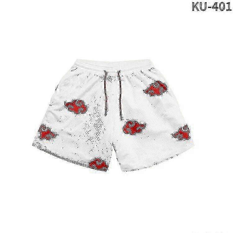 נארוטו אקאצוקי גברים מכנסיים קצרים קיץ מזדמן בגדי ים אנימה קצרה נושם מכנסי חוף מכנסי טרנינג מכנסי כושר ריצה מתנה