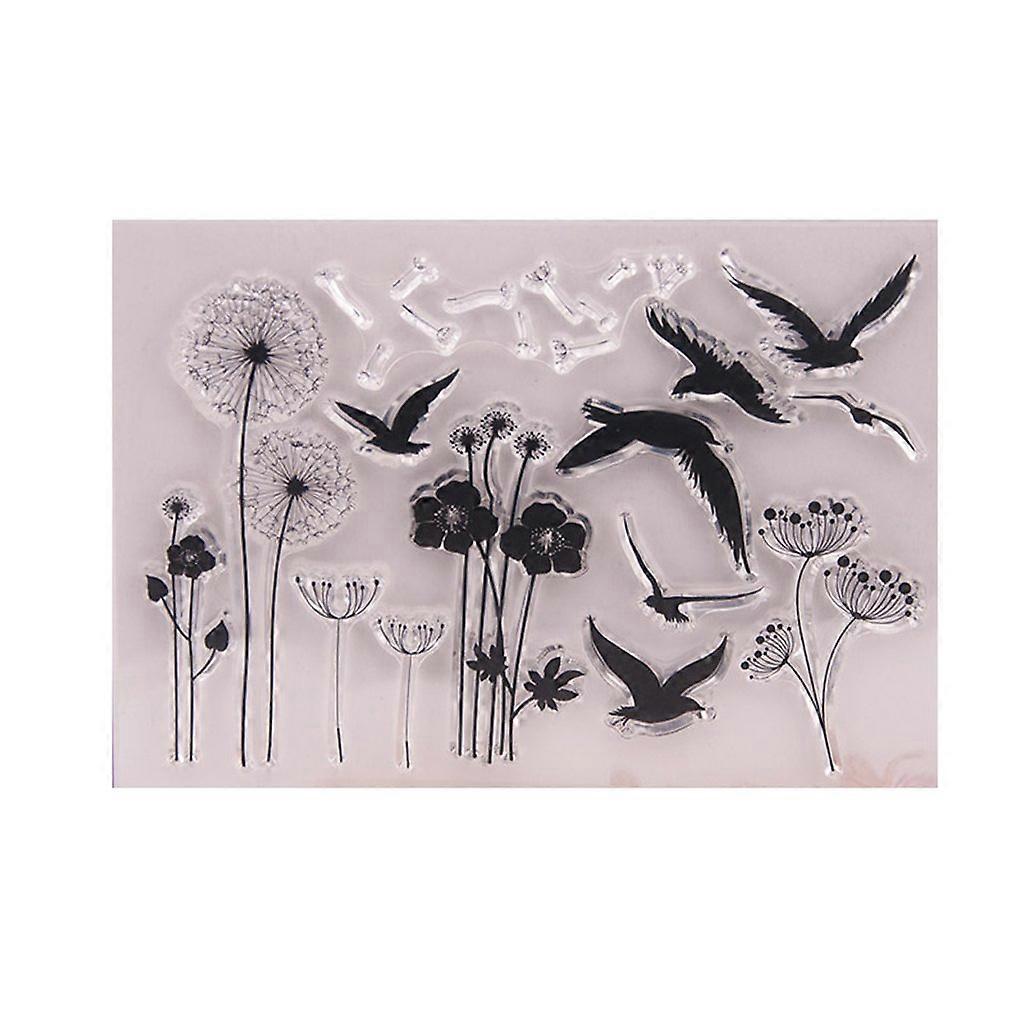 DIY Scrapbooking Transparent Stamps Silicone Rubber Clear Leaf And Dandelion Design For Card Making Ink Compatible
