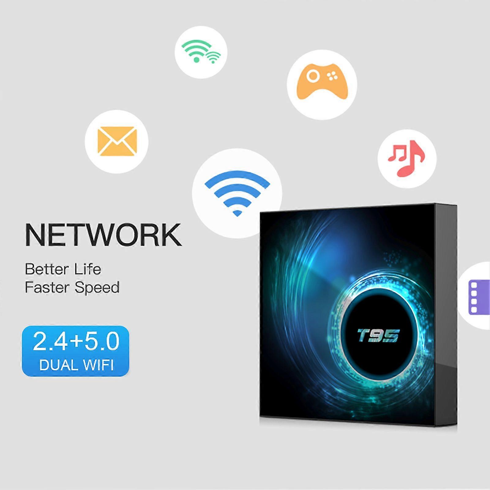 for Android 10.0 TV Box H616 Quad Core 64 Bit 4K Media Player 6K HDR H.265 VP9 4GB / 32GB 2.4G 5G WiFi BT5.0 100M LAN LCD Display