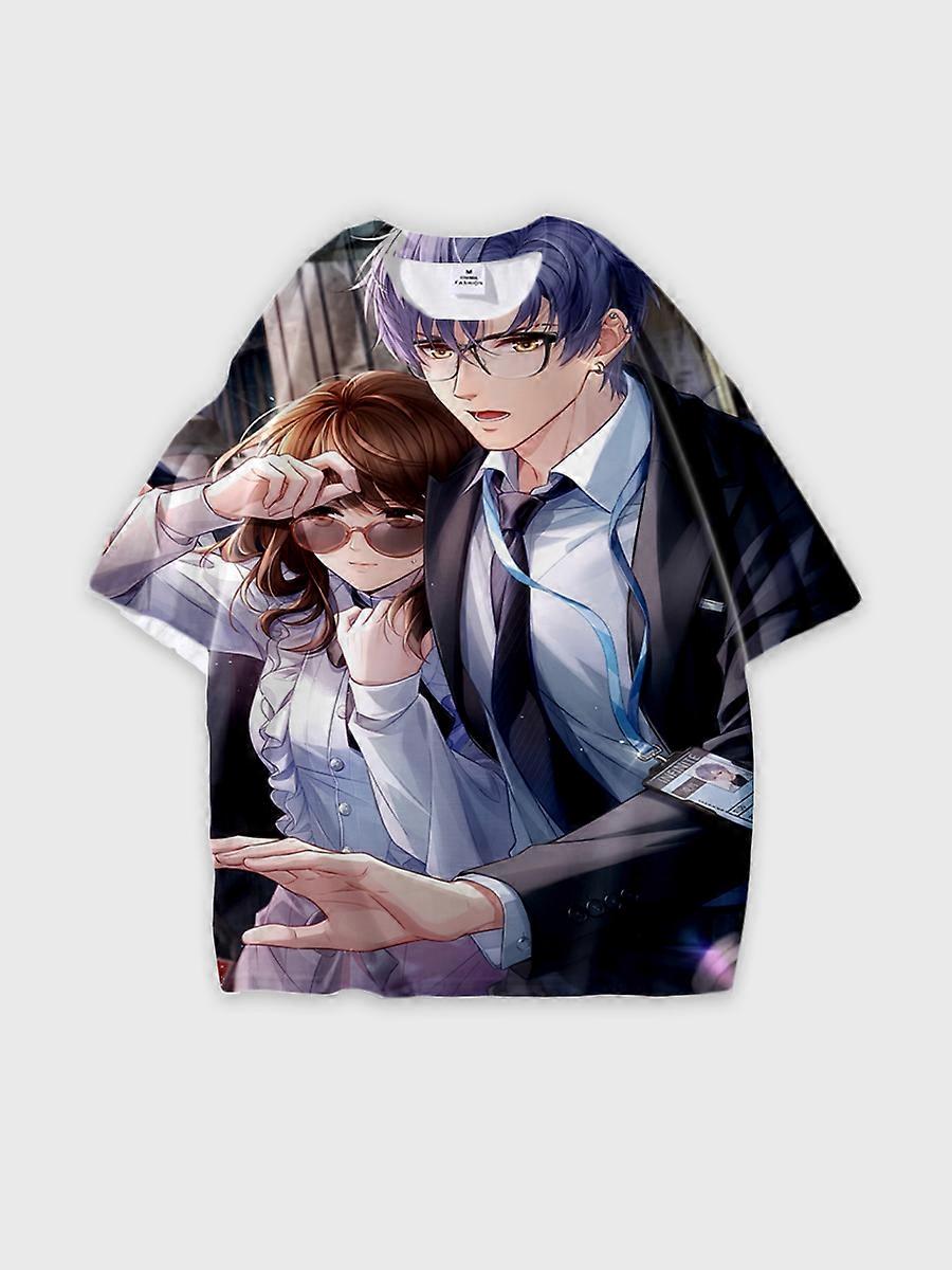 T-shirt round neck Role Pattern loose short sleeve E1769