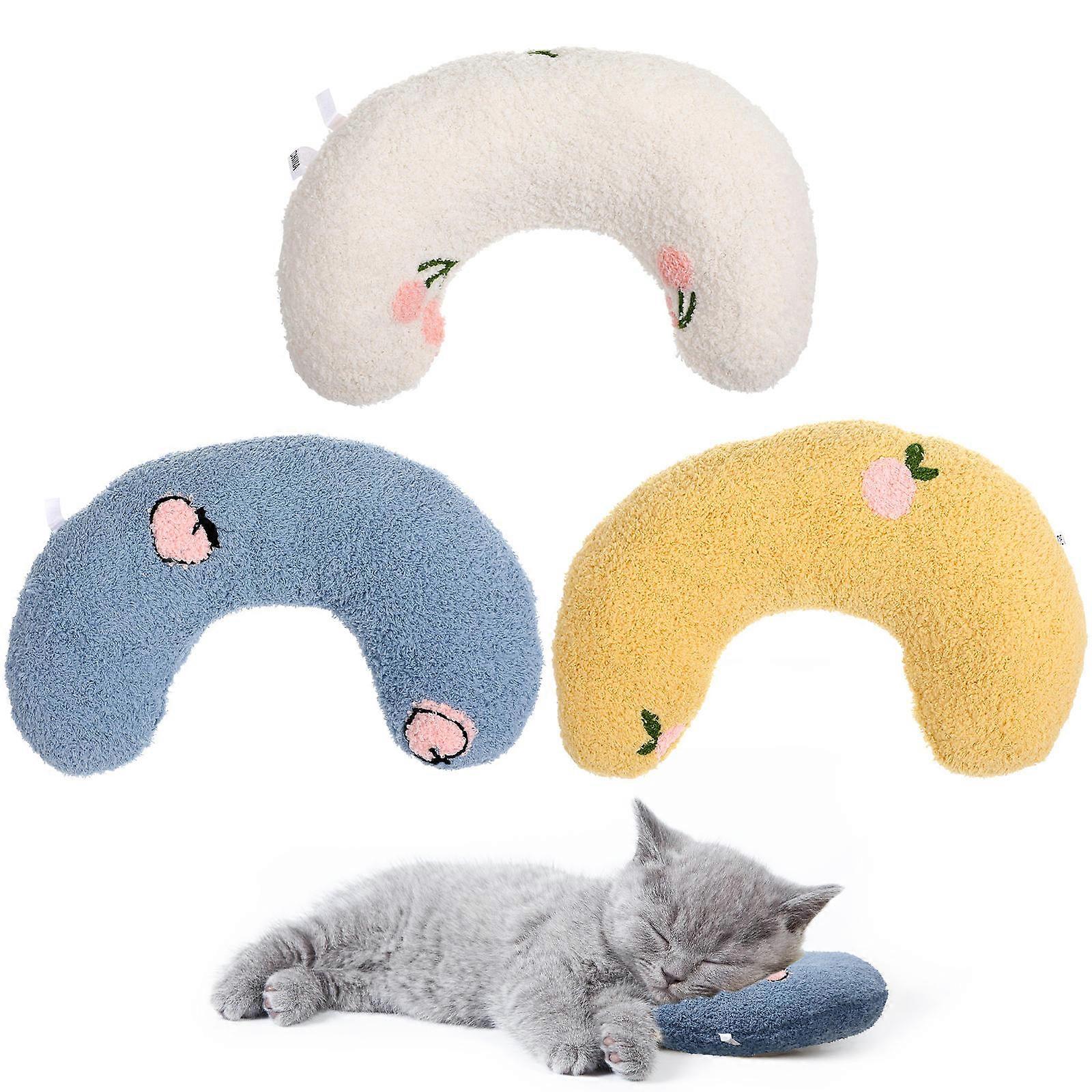 3pcs Soft & Skin Friendly Cat Neck Pillow Cushion for Comfortable Pet Sleeping – Washable & Durable for Cats and Puppies